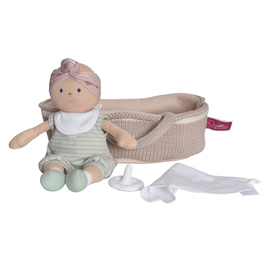 Bonikka Green Outfit Baby Doll with Knitted Carry Cot