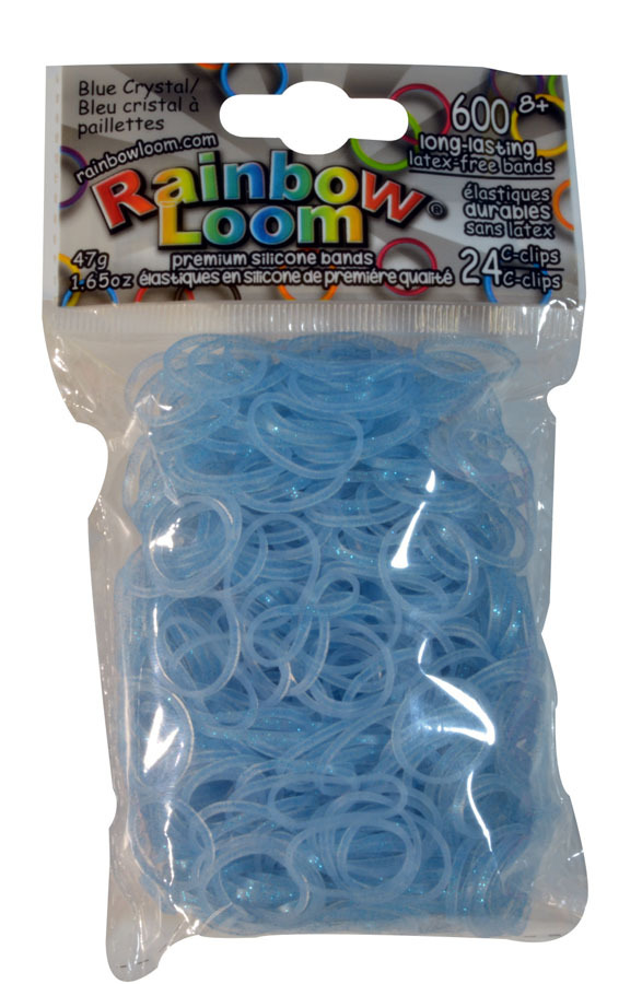 Buy Official Rainbow Loom Bands - Blue Crystal Glitter Rubber Bands ...