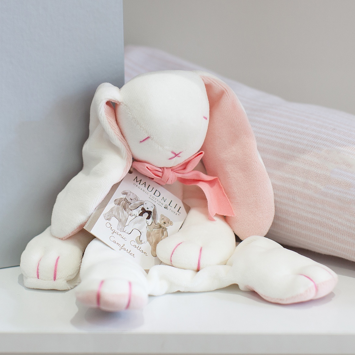 Maud N Lil Organic Cotton Baby Comforter Rose The Bunny Baby