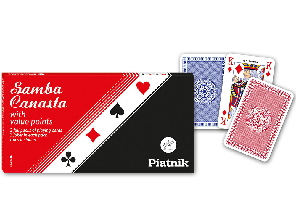 Piatnik Samba Canasta With Value Points 3 Pack, Adult & Family Card Games