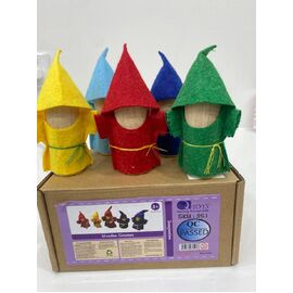 Wooden Gnomes Set of 5, 5cm