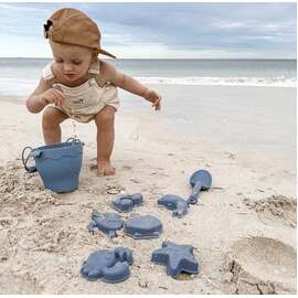 Silicone 8pc Bucket & Spade Set - Steel Blue