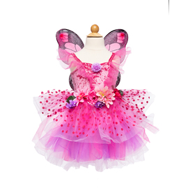 Fairy Blooms Pink Deluxe Dress w wings & headband  (size 3-4)