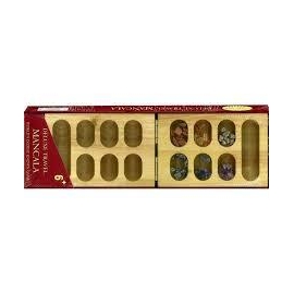 Mancala Folding Wood Travel Set W Gem Stones