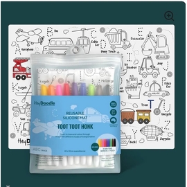 Hey Doodle - Toot Toot Honk Silicone Colouring Mat