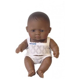 Miniland Doll - Hispanic Baby Girl 21cm | Anatomically Correct Baby Doll