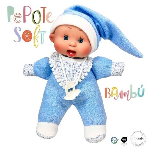 Baby Doll Pepote Soft with Dummy (Blue)