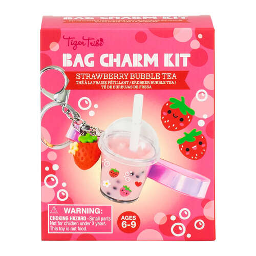 Bag Charm Kit - Strawberry bubble Tea