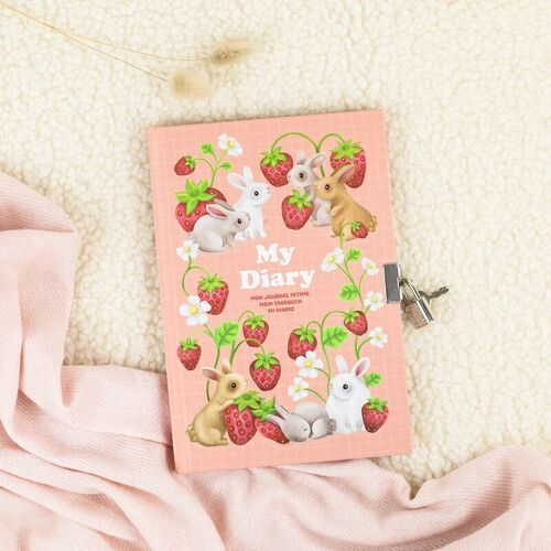 Lockable Diary - Berry Bunny