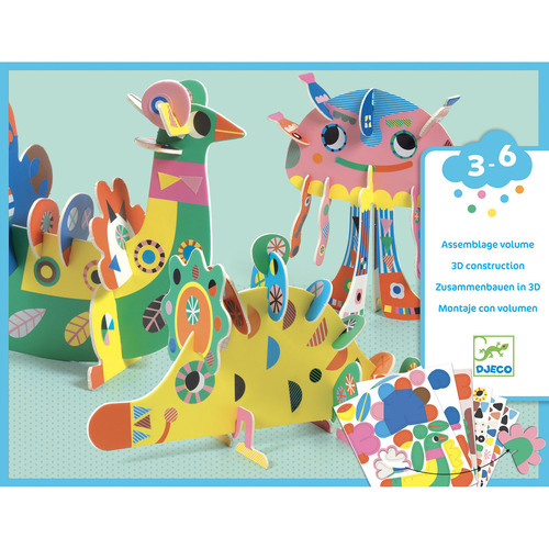 Three 3D Animals Construction Set