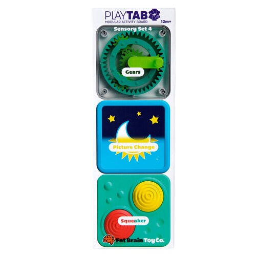 Play Tab Sensory Set 4 (gears, lenticular, squeaker tile )