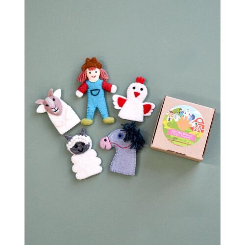 Old MacDonald Farm Animals Finger Puppet Set