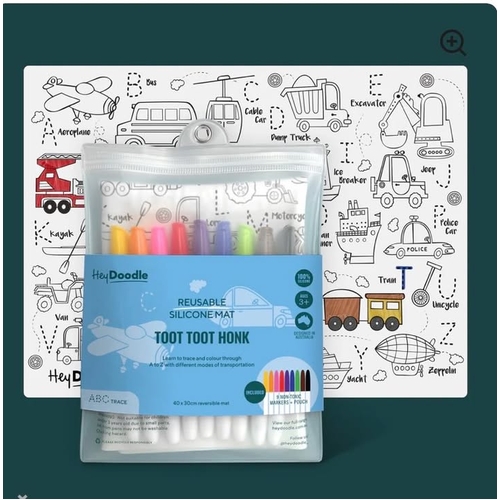 Hey Doodle - Toot Toot Honk Silicone Colouring Mat