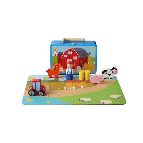 Farm Playset Puzzle With Tin