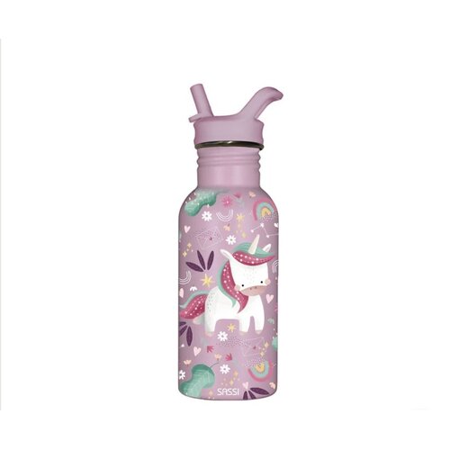 Sassi Stainless Steel Drink Bottle 500ml - Sparkly The Unicorn