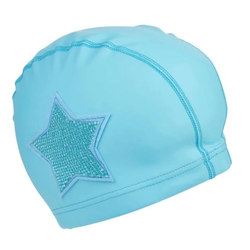 Bling2o SBlue Rhinestone Star Swim Cap